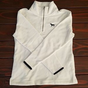 VS Pink Fleece Quarter Zip